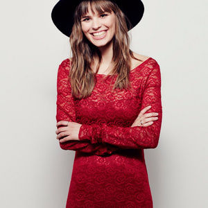 Free People Red Lace Off the Shoulder Tunic Top size M Long Sleeve Chemise Slip